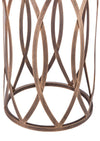 Mbelu Round Iron Side Table with Cross Legs - Brass Finish - Notbrand