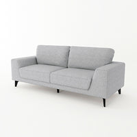 RetseFabric Lounge Sofa Set 3+2 Seater with Solid Wooden Frame Black Legs - Light Grey - Notbrand