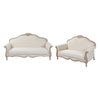 Vaessa Oak Wood White Washed Finish Rolled Armrest 3+2 Seater Sofa Set - Linen Fabric - Notbrand