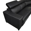 Ribux Real Leather Sofa 6 Seater with Adjustable Headrest - Black - Notbrand
