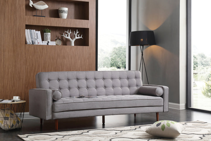 Orjee Button Tufted Sofa Bed 3 Seater in Fabric - Grey - Notbrand