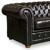 Amode 1 Seater Genuine Luxurious Leather Spring Button Studding Sofa - Brown - Notbrand
