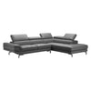 Retse Leatherette Corner Sofa Set 5 Seater with Chaise - Grey - Notbrand