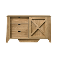 Mica Wooden Sliding door Sideboard with 3 Drawers - Notbrand