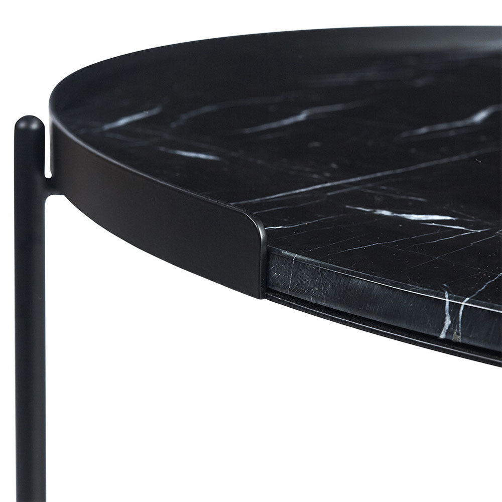 Vault Coffee Table In Black - Marble - Notbrand