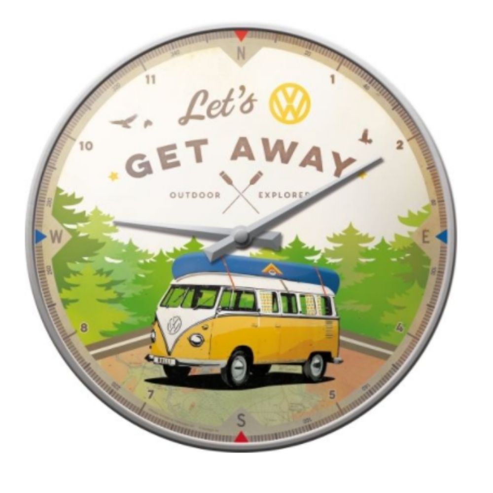 VW Bulli Let's Get Away - Wall Clock - NotBrand