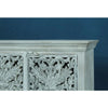 Vaneeza Hand-Carved 3 Floral Doors Sideboard - White Wash - Notbrand