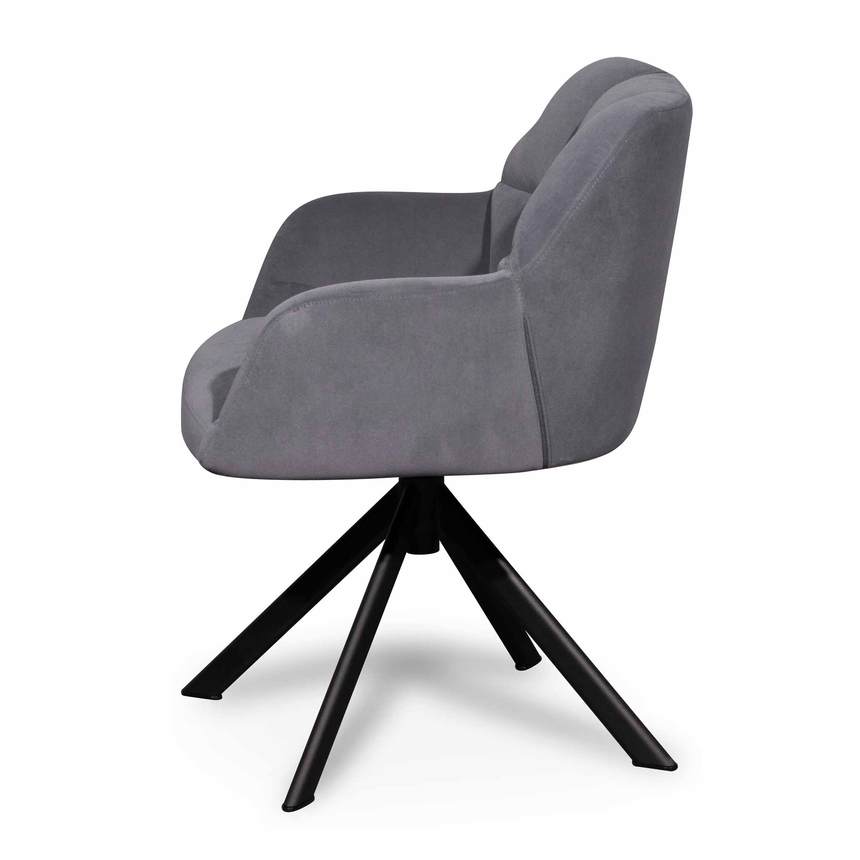 Visitor Chair - Dark Grey Velvet with Black Legs - Notbrand