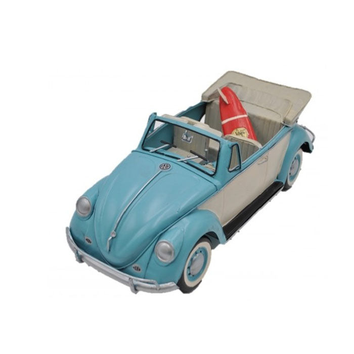 Volkswagen (VW) Beetle with Surfboard - Blue 34cm - Notbrand