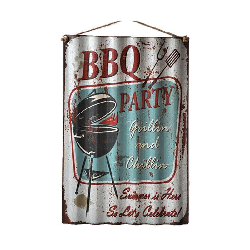 BBQ Party Corrugated Wall Plaque - Notbrand