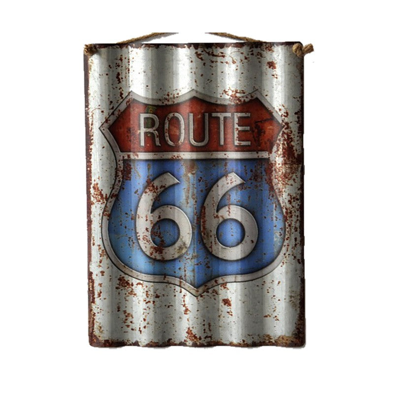 Route 66 Corrugated Wall Plaque - Notbrand