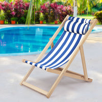 Gardeon Outdoor Furniture Sun Lounge Beach Chairs Deck Chair Folding Wooden Patio - Notbrand