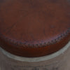 French Canvas Leather Perfume Ottoman - Notbrand