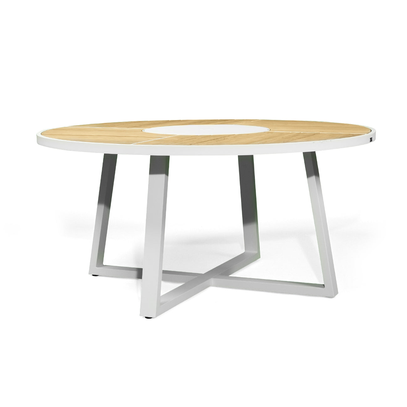 Luke Outdoor Round Dining Table in White Pearl – 1.6m - Notbrand