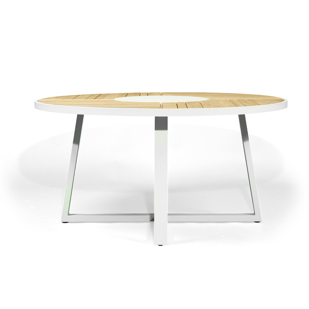 Luke Outdoor Round Dining Table in White Pearl – 1.9m - Notbrand