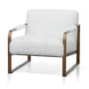Arcah Fur Arm Chair with Golden Frame - White - Notbrand