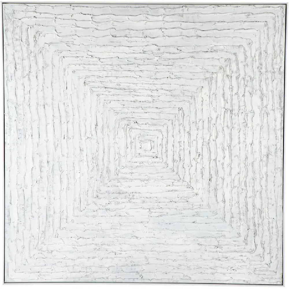 White Vortex Oil On Canvas Painting - Large - NotBrand