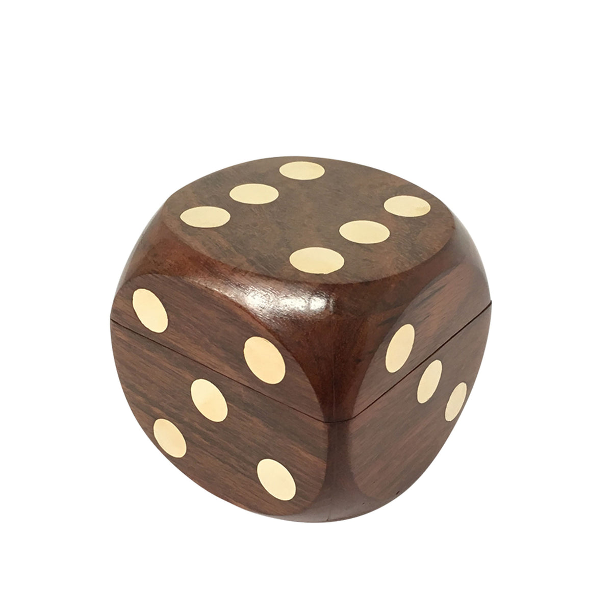 Wood & Brass Dice with Box Set - 80mm - Notbrand