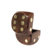 Wood & Brass Dice with Box Set - 80mm - Notbrand