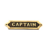 Wood & Brass Plaque - Captain - Notbrand