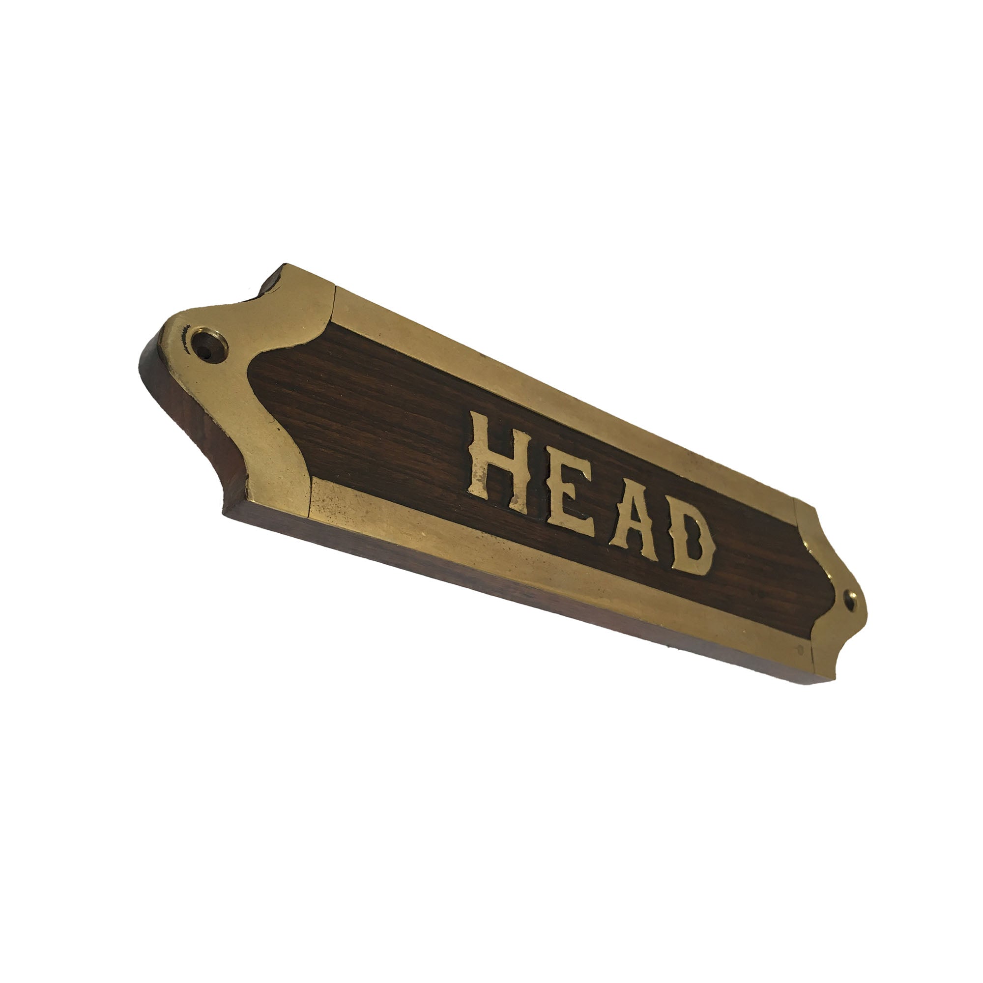 Wood & Brass Plaque - Head - Notbrand