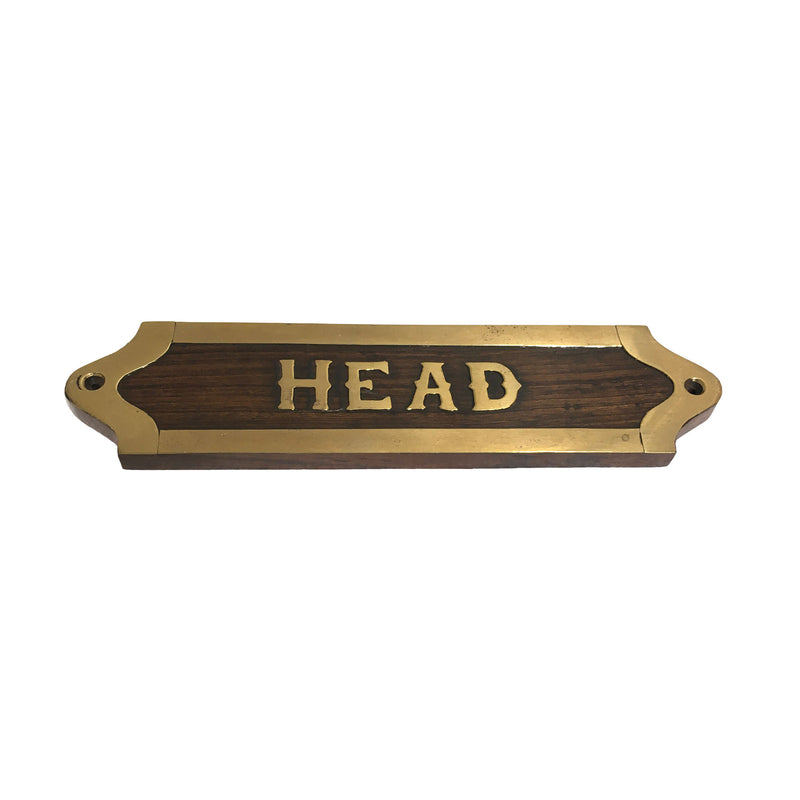 Wood & Brass Plaque - Head - Notbrand