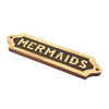 Wood & Brass Plaque - Mermaids - Notbrand