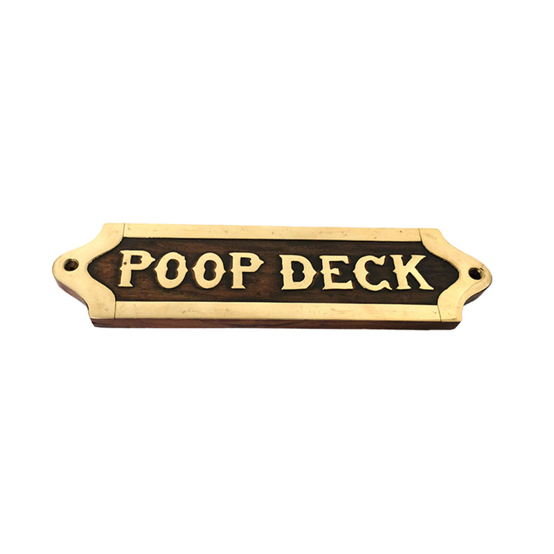Wood & Brass Plaque - Poop Deck - Notbrand