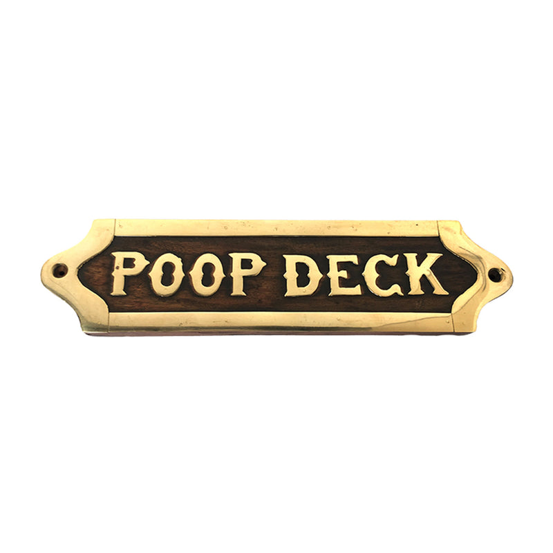 Wood & Brass Plaque - Poop Deck - Notbrand