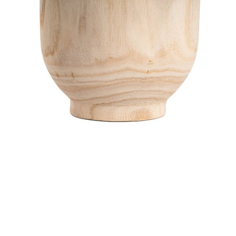 Set of 3 Wooden Cylindrical Buffalo Pot - Small - Notbrand