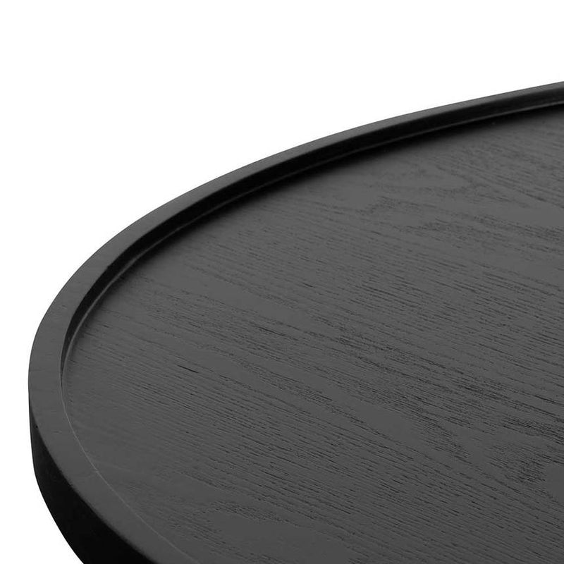 Wooden Round Coffee Table - Black - Notbrand