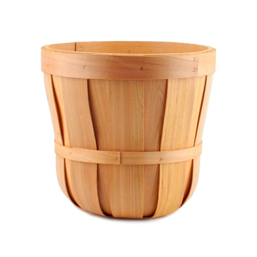 Set of 3 Wooden Round Woven Barrel Hamper - Large - Notbrand