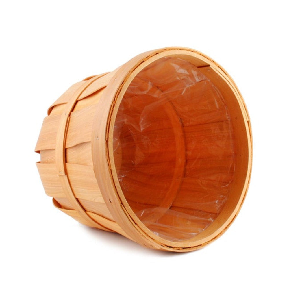 Set of 3 Wooden Round Woven Barrel Hamper - Large - Notbrand