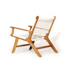 Earine Teak Wood Accent Arm Chair - White - Notbrand