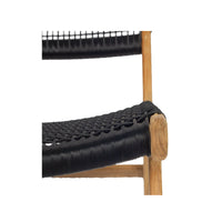 Earine Teak Frame Accent Chair – Black - Notbrand