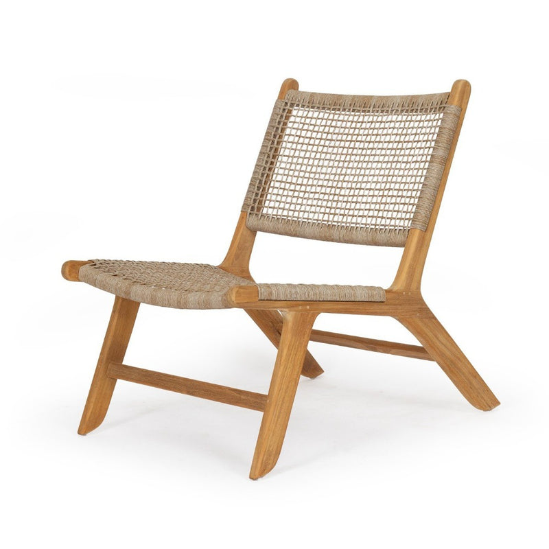 Earine Teak Wood Accent Chair – Washed Grey - Notbrand