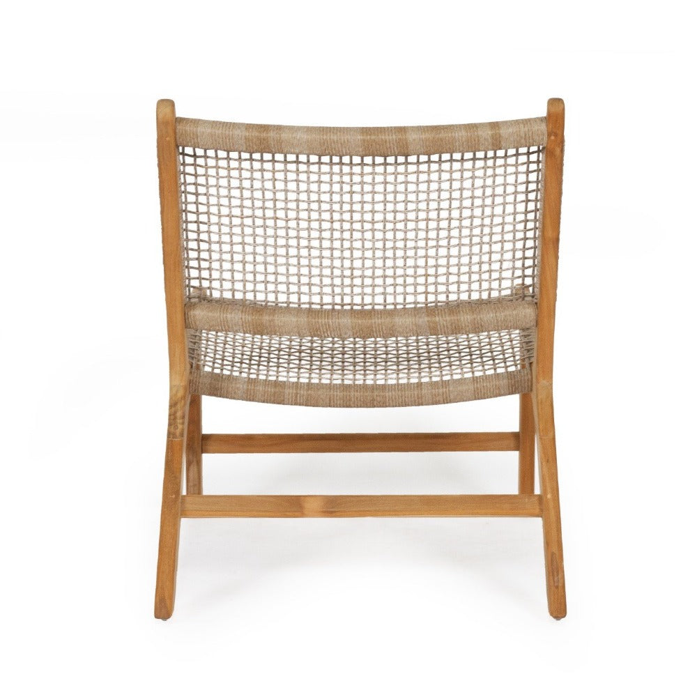 Earine Teak Wood Accent Chair – Washed Grey - Notbrand