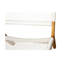 Earine Teak Frame Accent Chair – White - Notbrand