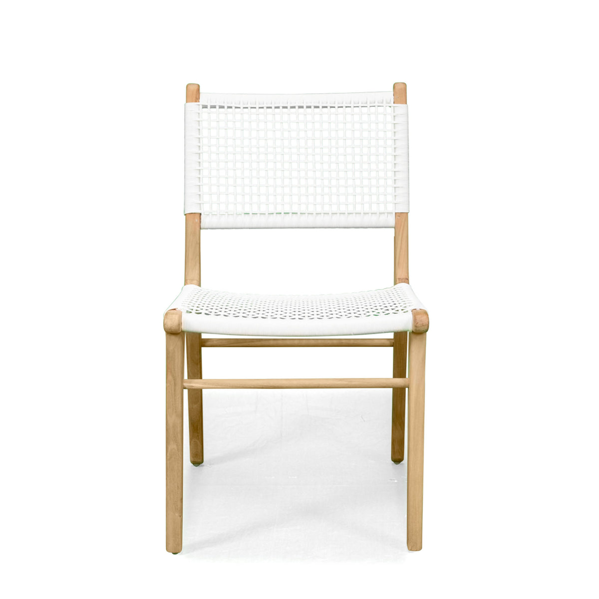 Earine Teak Wood Dining Chair - White - Notbrand