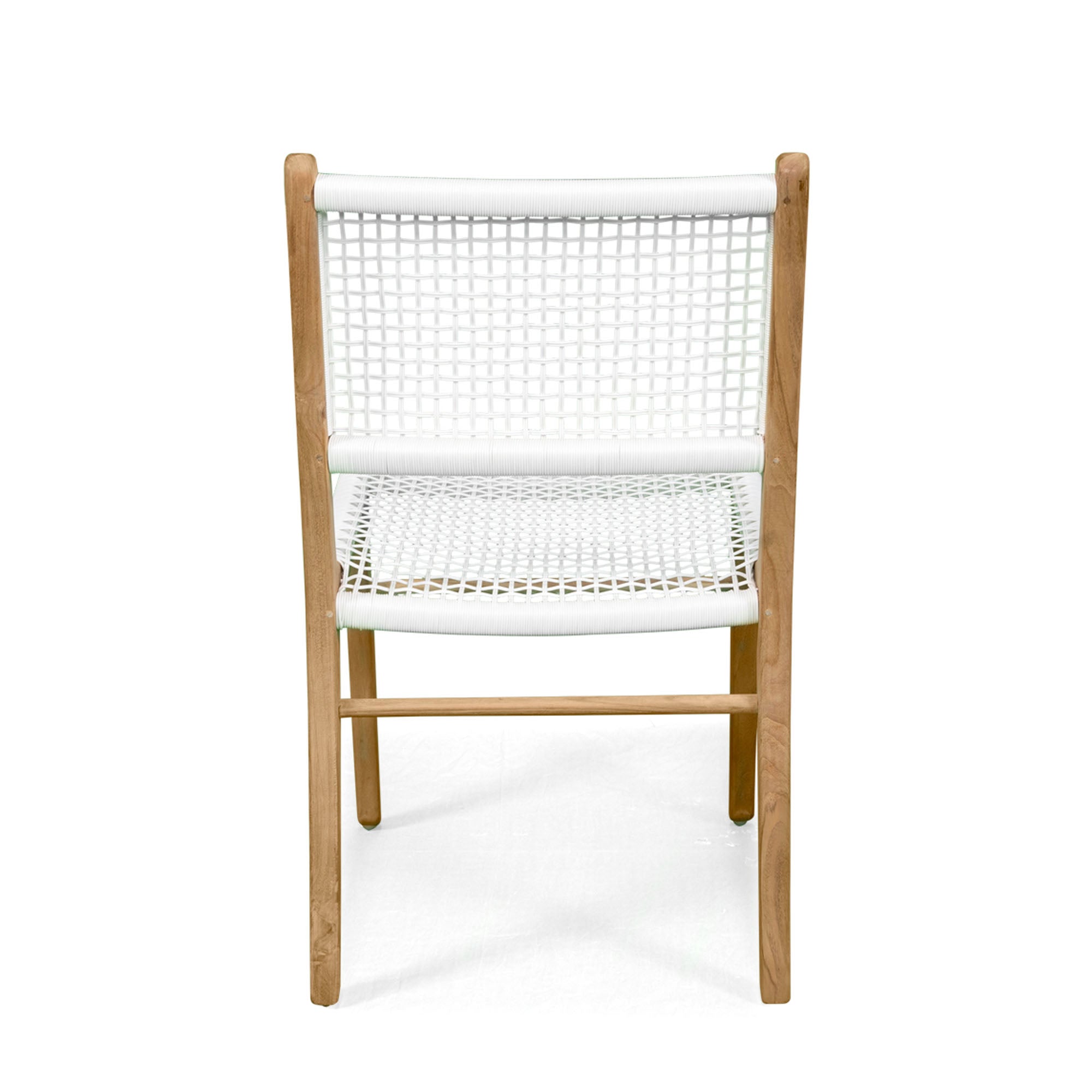 Earine Teak Wood Dining Chair - White - Notbrand