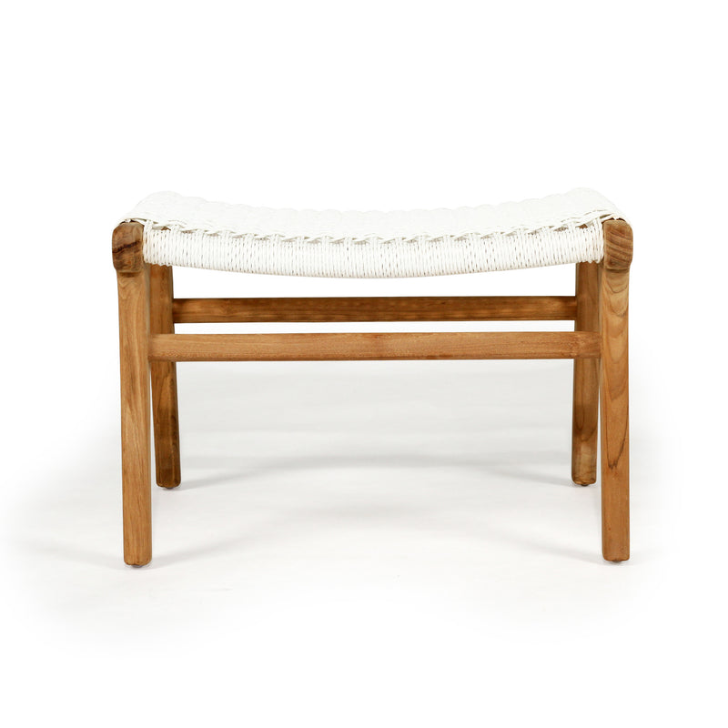 Earine Close Weave Lazy Chair Ottoman – White - Notbrand