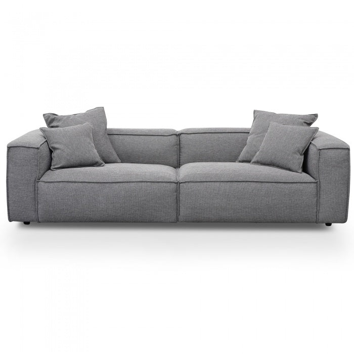 Harper 3 Seater Sofa with Cushion and Pillow - Oslo Grey - Notbrand