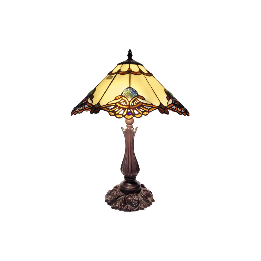 Benita Tiffany Style Table Lamp In Beige - Large - Notbrand