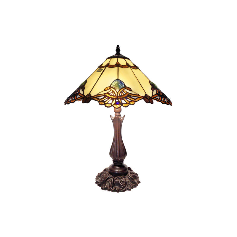 Benita Tiffany Style Table Lamp In Beige - Large - Notbrand