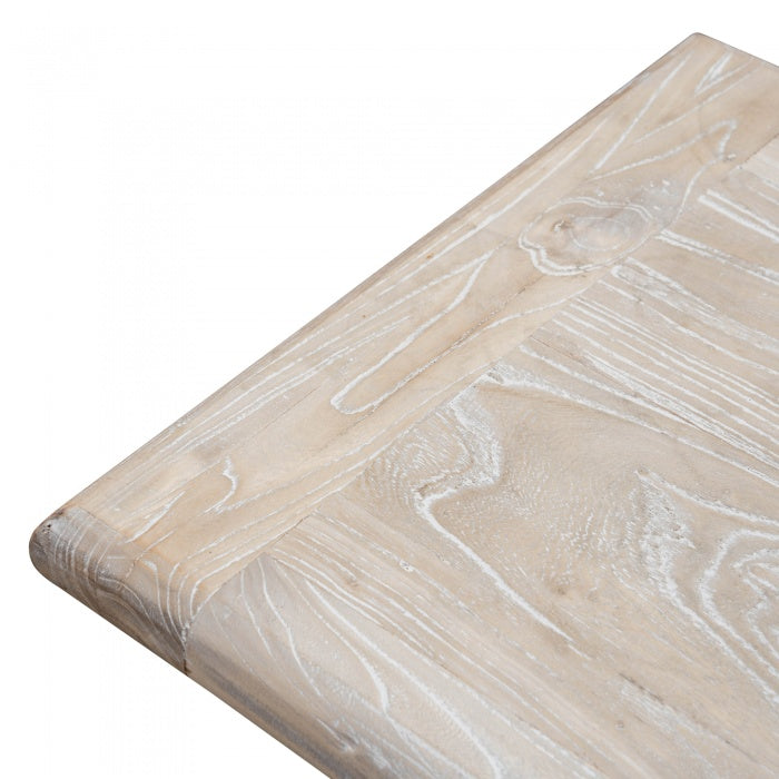 Paris 2m Reclaimed ELM Wood Bench - White Washed - Notbrand