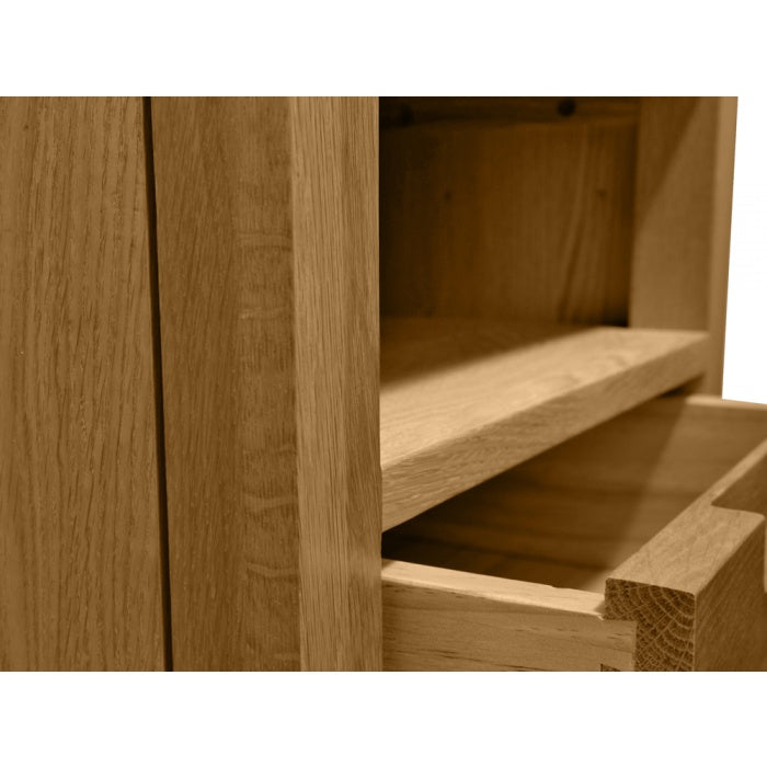 Oslo 1 Drawer Wooden Bedside Table - Natural Oak - Notbrand