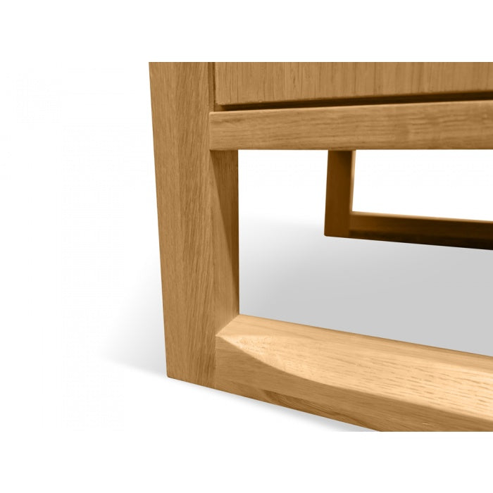 Sweden Drawer Wooden Bedside Table - Natural Oak - Notbrand