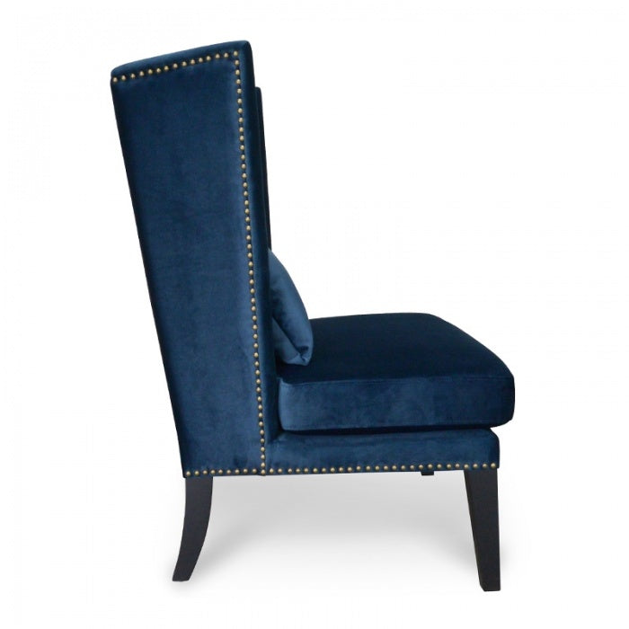 Johnson Lounge Chair in Navy Velvet Blue - Notbrand