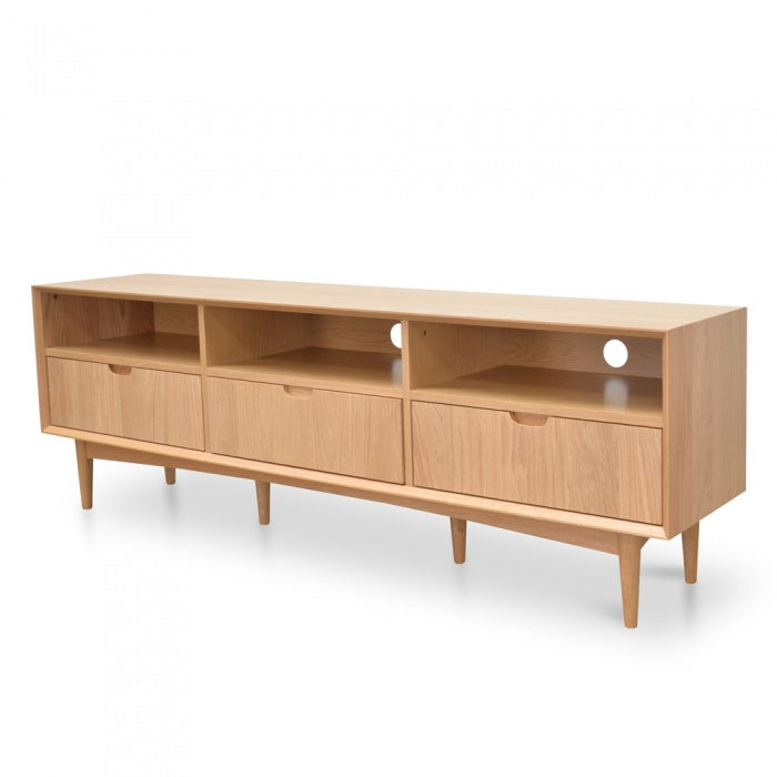 Classic Scandinavian TV Entertainment Unit With 3 Drawers - Natural - Notbrand