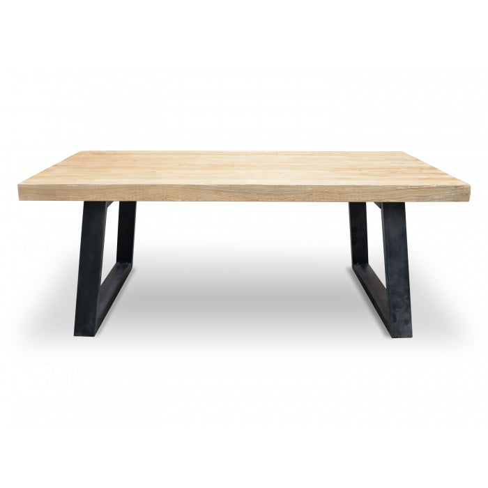 Hellen 1.98m Reclaimed Elm Wood Dining Table - Notbrand